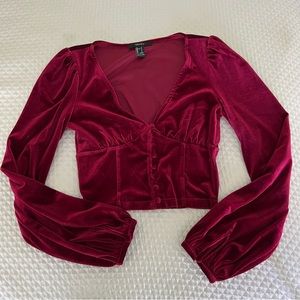 Forever21 red velvet top